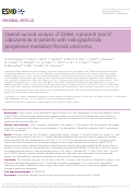 Cover page: Overall survival analysis of EXAM, a phase III trial of cabozantinib in patients with radiographically progressive medullary thyroid carcinoma