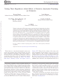 Cover page: Testing Three Hypotheses About Effects of Sensitive–Insensitive Parenting on Telomeres