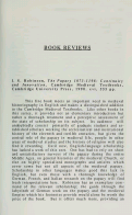 Cover page: I. S. Robinson, <em>The Papacy 1073-1198: Continuity and Innovation</em>, Cambridge Medieval Textbooks, Cambridge University Press, 1990. xvi, 555 pp.