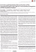 Cover page: Correctors and Potentiators Rescue Function of the Truncated W1282X-Cystic Fibrosis Transmembrane Regulator (CFTR) Translation Product* ♦