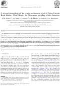 Cover page: A revised chronology of the lowest occupation layer of Pedra Furada Rock Shelter, PiauÌ, Brazil: the Pleistocene peopling of the Americas