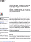 Cover page: Sedentary behavior associated with reduced medial temporal lobe thickness in middle-aged and older adults