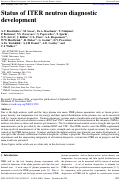 Cover page: Status of ITER neutron diagnostic development