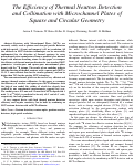 Cover page: The efficiency of thermal neutron detection and collimation with microchannel plates of square and circular geometry