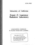 Cover page: LONGITUDINAL DISPERSION IN PACKED EXTRACTION COLUMNS