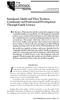 Cover page: Immigrant Adults and Their Teachers: Community and Professional Development Through Family Literacy