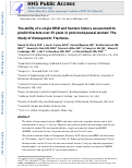 Cover page: The Ability of a Single BMD and Fracture History Assessment to Predict Fracture Over 25 Years in Postmenopausal Women: The Study of Osteoporotic Fractures