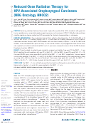 Cover page: Reduced-Dose Radiation Therapy for HPV-Associated Oropharyngeal Carcinoma (NRG Oncology HN002)