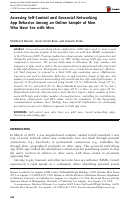 Cover page: Assessing Self-Control and Geosocial Networking App Behavior Among an Online Sample of Men Who Have Sex with Men