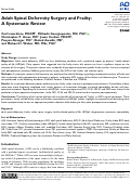 Cover page: Adult Spinal Deformity Surgery and Frailty: A Systematic Review