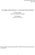 Cover page: On Adding a Mean Structure to a Covariance Structure Model