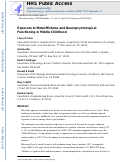 Cover page: Exposure to metal mixtures and neuropsychological functioning in middle childhood.