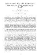 Cover page: Robin Hood vs. King John Redistribution: How Do Local Judges Decide Cases In Brazil?