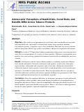 Cover page: Adolescents' Perceptions of Health Risks, Social Risks, and Benefits Differ Across Tobacco Products