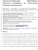 Cover page: Solution-Synthesized High-Mobility Tellurium Nanoflakes for Short-Wave Infrared Photodetectors