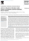 Cover page: miR-24 Is Elevated in Ulcerative Colitis Patients and Regulates Intestinal Epithelial Barrier Function