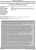 Cover page: Emergency Department Comprehensive Social Risk Screening and Resource Referral Program