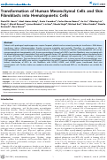 Cover page: Transformation of Human Mesenchymal Cells and Skin Fibroblasts into Hematopoietic Cells