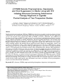 Cover page: CYP2B6 Genetic Polymorphisms, Depression, and Viral Suppression in Adults Living with HIV Initiating Efavirenz-Containing Antiretroviral Therapy Regimens in Uganda: Pooled Analysis of Two Prospective Studies