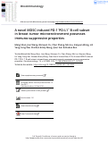 Cover page: A novel MDSC-induced PD-1−PD-L1+ B-cell subset in breast tumor microenvironment possesses immuno-suppressive properties