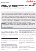 Cover page: Changes in perfusion angiography after IVC filter placement and retrieval