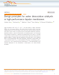 Cover page: Design principles for water dissociation catalysts in high-performance bipolar membranes.