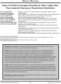 Cover page: Index to Predict In-hospital Mortality in Older Adults after Non-traumatic Emergency Department Intubations