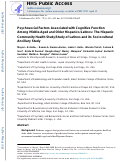 Cover page: Psychosocial Factors Associated with Cognitive Function Among Middle-Aged and Older Hispanics/Latinos: The Hispanic Community Health Study/Study of Latinos and its Sociocultural Ancillary Study.