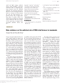 Cover page: New evidence on the antiviral role of RNA interference in mammals