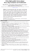 Cover page: Ultra-high quality factor planar Si3N4 ring resonators on Si substrates