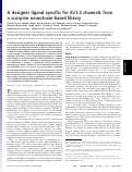 Cover page: A designer ligand specific for Kv1.3 channels from a scorpion neurotoxin-based library