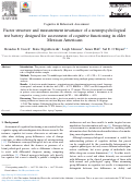 Cover page: Factor structure and measurement invariance of a neuropsychological test battery designed for assessment of cognitive functioning in older Mexican Americans.