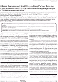 Cover page: Altered expression of small heterodimer partner governs cytochrome P450 (CYP) 2D6 induction during pregnancy in CYP2D6-humanized mice.