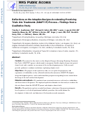 Cover page: Reflections on the adaptive designs accelerating promising trials into treatments (ADAPT-IT) process—Findings from a qualitative study