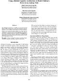 Cover page: Using a Hybrid Cognitive Architecture to Model Children’s Errors in an Analogy Task