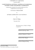 Cover page: Computational Optimal Control Of Nonlinear Systems With Parameter Uncertainty