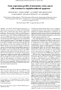 Cover page: Gene expression profile of metastatic colon cancer cells resistant to cisplatin-induced apoptosis