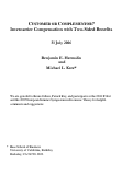 Cover page: Customer or Complementor?  Intercarrier Compensation with Two-Sided Benefits