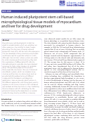 Cover page: Human induced pluripotent stem cell-based microphysiological tissue models of myocardium and liver for drug development