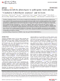 Cover page: Linking metabolic phenotypes to pathogenic traits among “Candidatus Liberibacter asiaticus” and its hosts