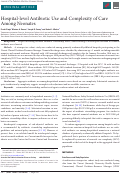 Cover page: Hospital-level Antibiotic Use and Complexity of Care Among Neonates