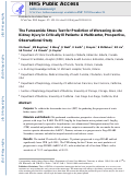 Cover page: The furosemide stress test for prediction of worsening acute kidney injury in critically ill patients: A multicenter, prospective, observational study