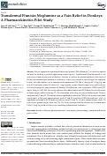 Cover page: Transdermal Flunixin Meglumine as a Pain Relief in Donkeys: A Pharmacokinetics Pilot Study