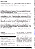 Cover page: Examining Variations in Action Plan Quality Among Adults With Type 2 Diabetes in Primary Care