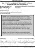 Cover page: Use of Emergency Department Pharmacists in Emergency Medicine Resident Milestone Assessment