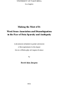 Cover page: Making the Most of It: Word Sense Annotation and Disambiguation in the Face of Data Sparsity and Ambiguity