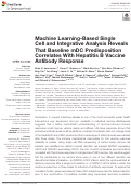 Cover page: Machine Learning-Based Single Cell and Integrative Analysis Reveals That Baseline mDC Predisposition Correlates With Hepatitis B Vaccine Antibody Response