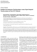 Cover page: Bedside Percutaneous Tracheostomy versus Open Surgical Tracheostomy in Non-ICU Patients.