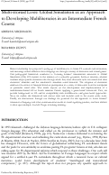 Cover page: Multi-storied Lives: Global Simulation as an Approach to Developing Multiliteracies in an Intermediate French Course