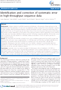 Cover page: Identification and correction of systematic error in high-throughput sequence data